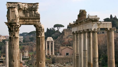 Gaze on the amazing ruins of the Temple of Saturn in the Roman Forum