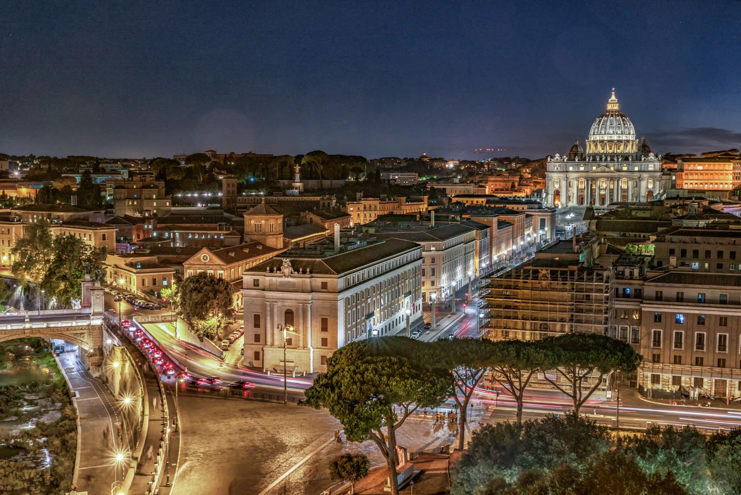 Panoramic view from castel sant angelo