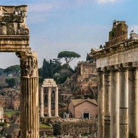 Wander through the soaring columns ancient temples in the Roman Forum