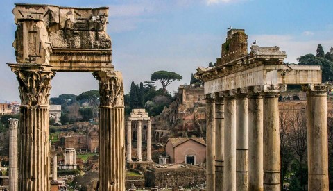 Wander through the imposing ruins of the Roman Forum