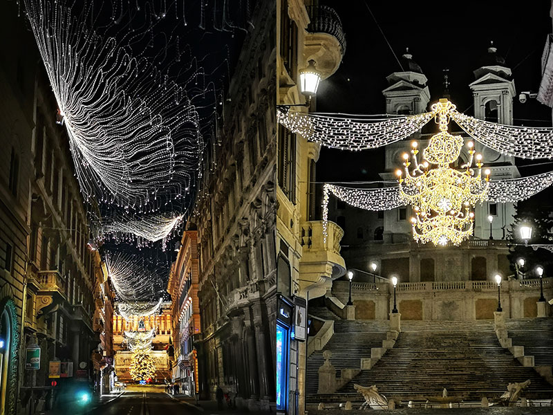Rome's Christmas Lights - Via del Corso and Spanish Steps