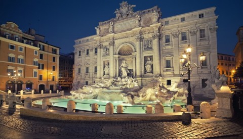 Gaze into the captivating waters of the Trevi Fountain