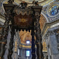 Explore incredible St. Peter's basilica and gaze up at Bernini's enormous bronze baldachin