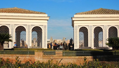 Enjoy spectacular views from the Farnese gardens atop the Palatine Hill 