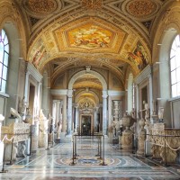Wander through the spectacular Gallery of the Candelabras in the Vatican