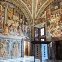 Wander through the spectacular Raphael Rooms, the career-highlight of Michelangelo's greatest rival