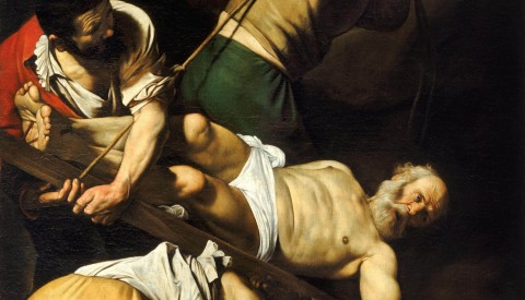 Admire the daring realism of Caravaggio's Martyrdom of Saint Peter in the Cerasi chapel