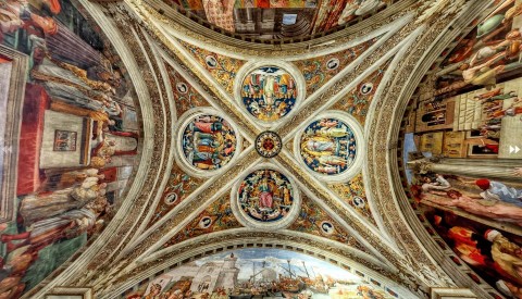Admire the spectacular decorations that adorn ever surface in the Raphael Rooms