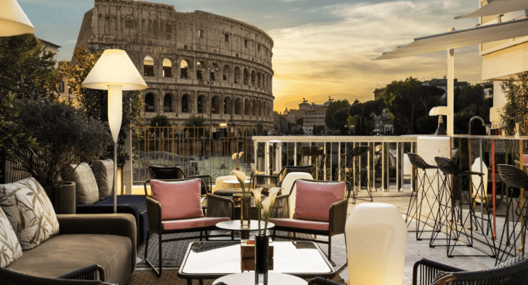 Rooftop view of Hotel Palazzo Manfredi from colosseum