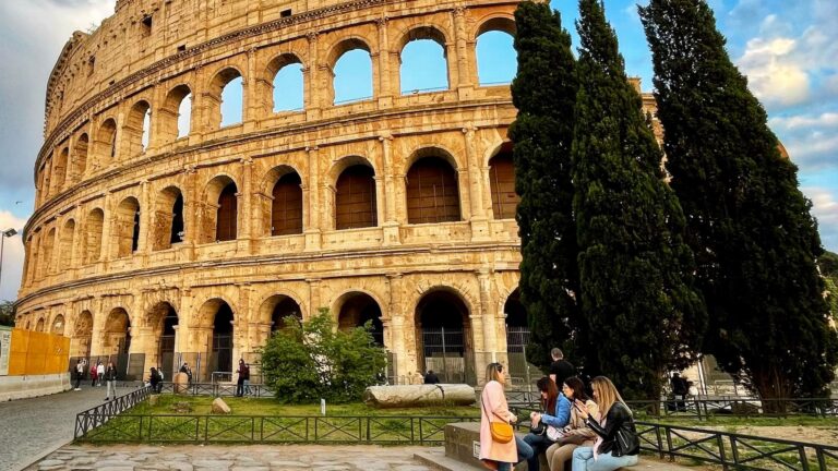 view from right in Front of the Colosseum