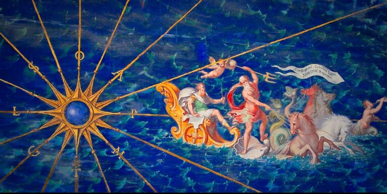 detail of christopher columbus in the gallery of maps vatican