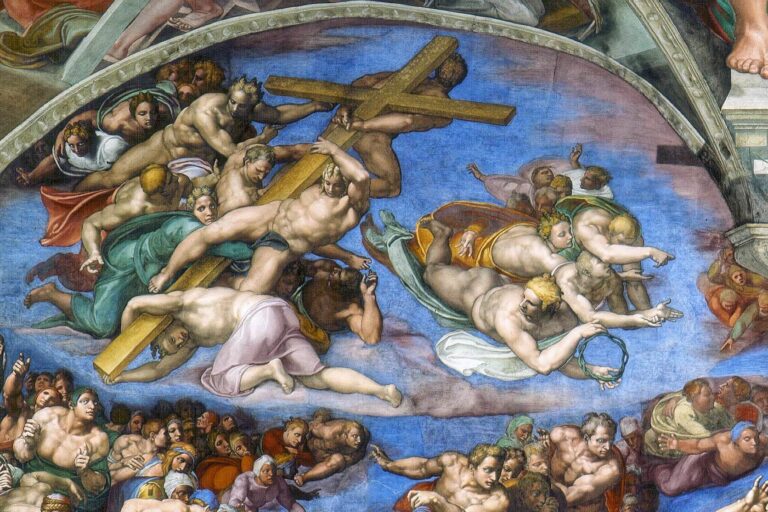 detail from michelangelo's last judgement in the sistine chapel