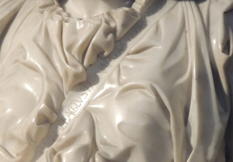 Michelangelo's sash signature on the Pieta
