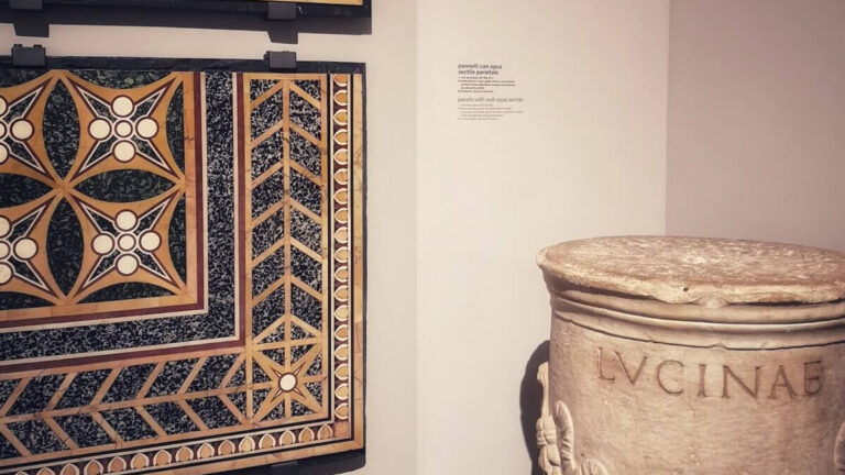 artefacts in the Palatine Museum on the palatine hill in rome