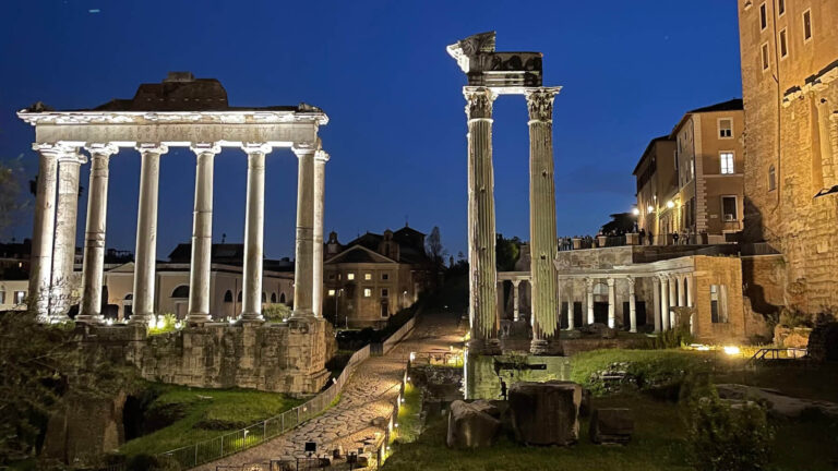 roman forum at night