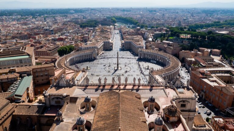 The view over Rome from St Peter's Dome
