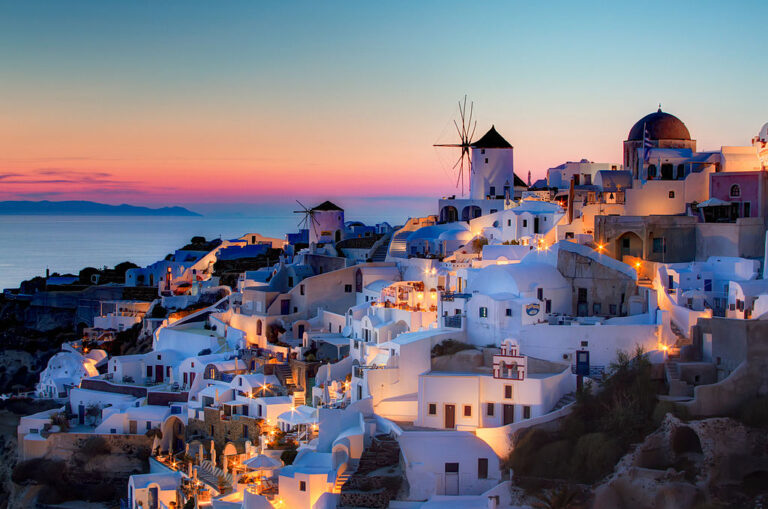 Oia Santorini Village Sunset