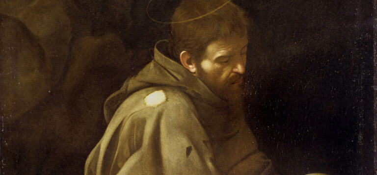 Painting of St Francis in Prayer by Caravaggio