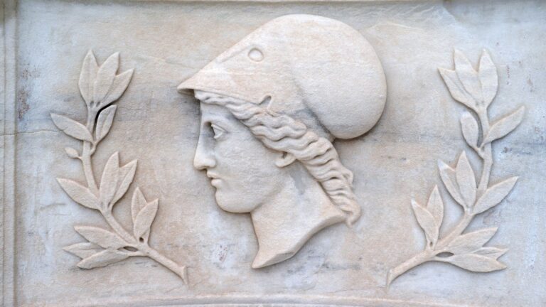 relief depicting the goddess athena
