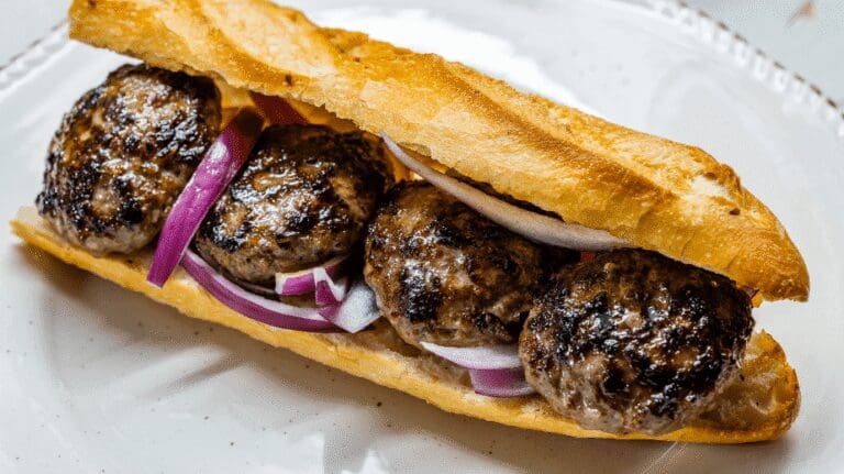 Köfte Ekmek is a delicious grilled meatball sandwich typical of istanbul