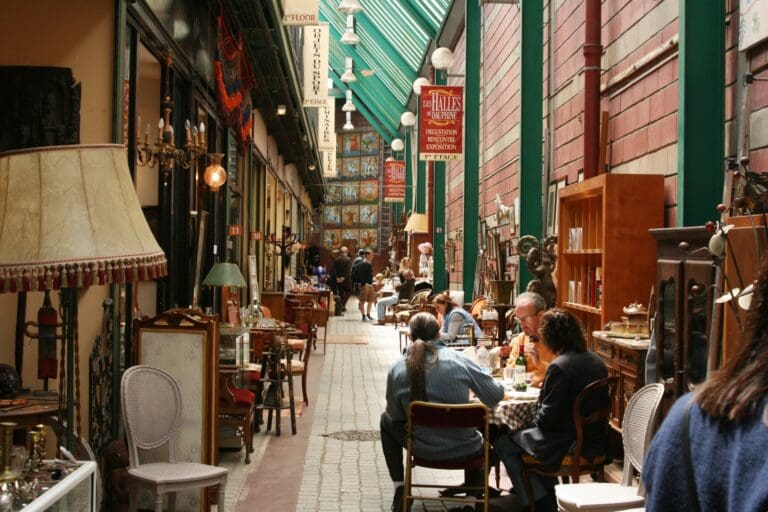 a street of cafes in Paris