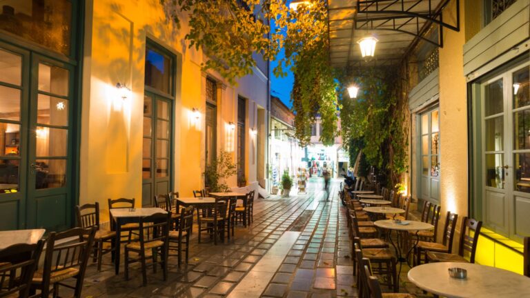gazi in athens at night