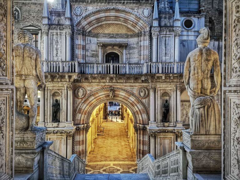 the giants' staircase in the doge's palace in venice