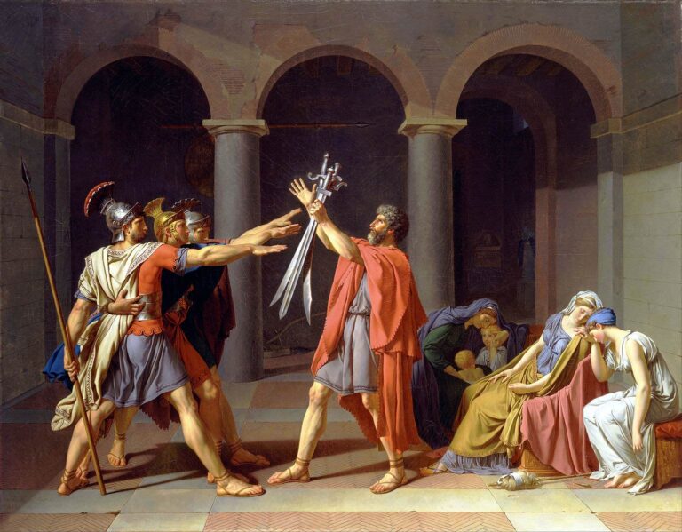 The Oath of the Horatii by Jacques-Louis David 1784 in the louvre paris france