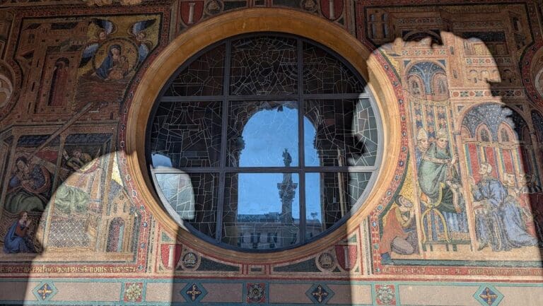 the ancient mosaics on the loggia of Santa Maria Maggiore
