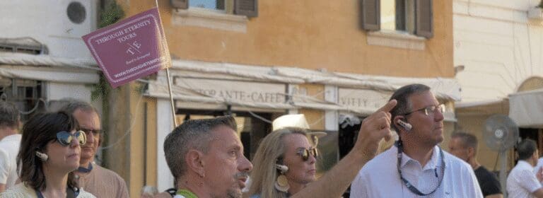a Through Eternity Guide shows guides around Rome on the Twilight Tour