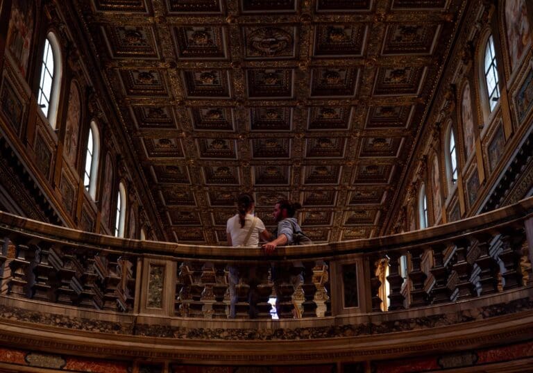 The golde gilded roof of Santa Maria Maggiore