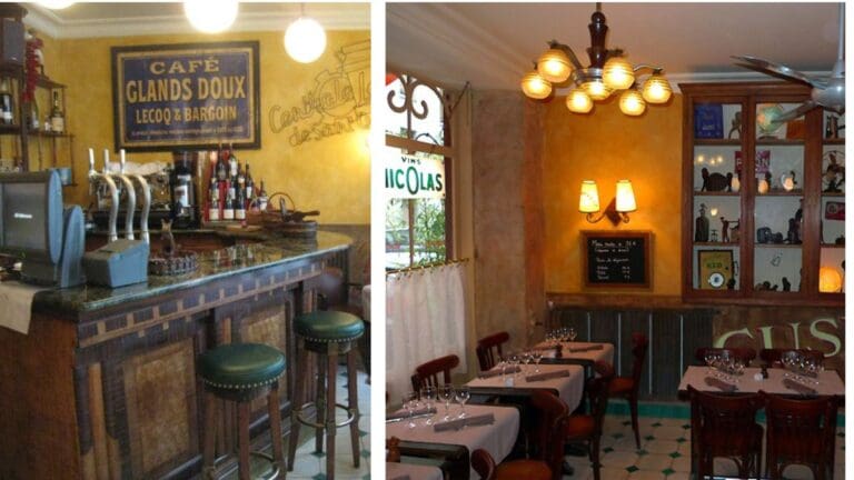 interior of a french bistro in paris