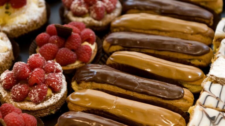 eclairs in a parisian cafe