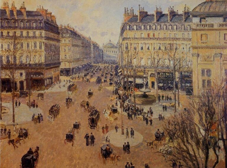 the grand boulevards around the arc de triomphe in paris