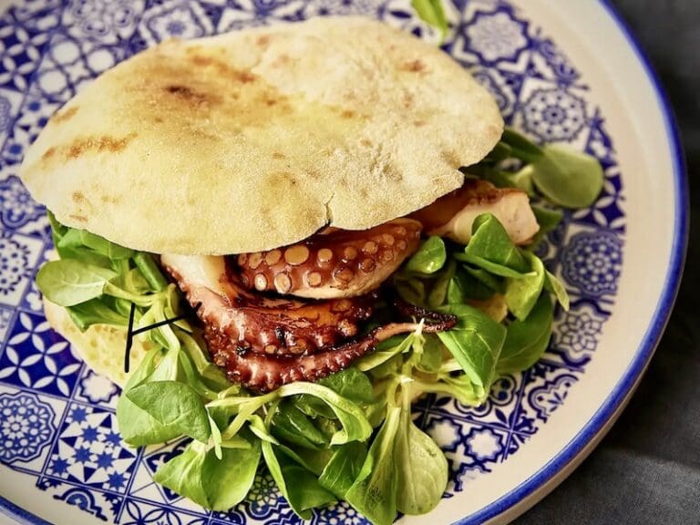 Octopus tentacle panino at L'Apulia in Rome