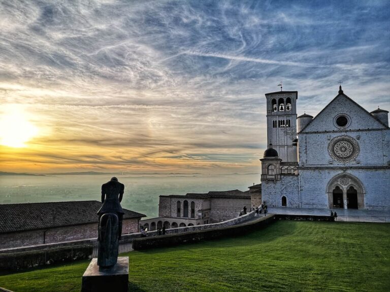 view over the basilica of san francesco in assisi