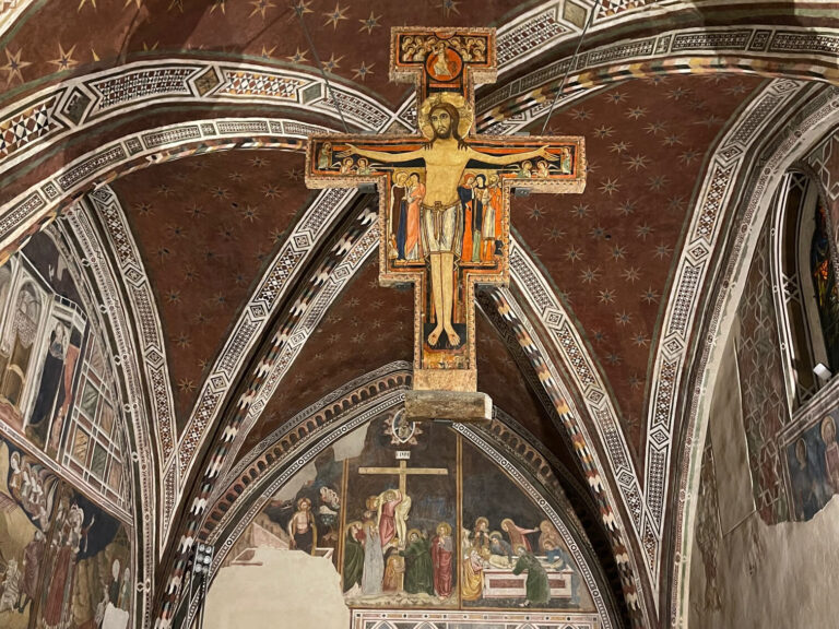 the crucifix of santa chiara in assisi