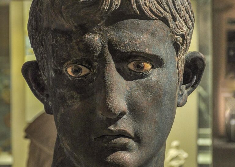 Bronze Portrait of the Emperor Augustus in the british museum