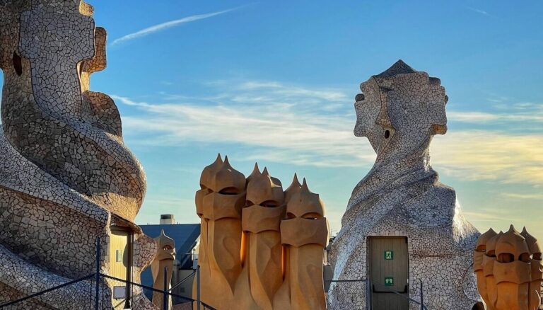the roof of la pedrera in barcelona