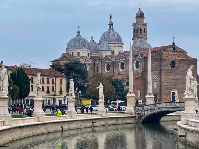 a view of saint anthony's basilica in padua from prato delle valle