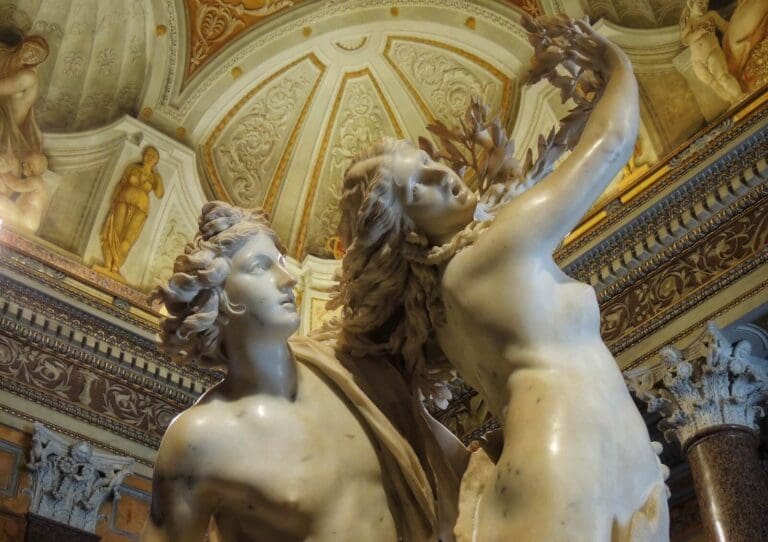 close up of Apollo and Daphne, 1622-5, bernini, borghese gallery