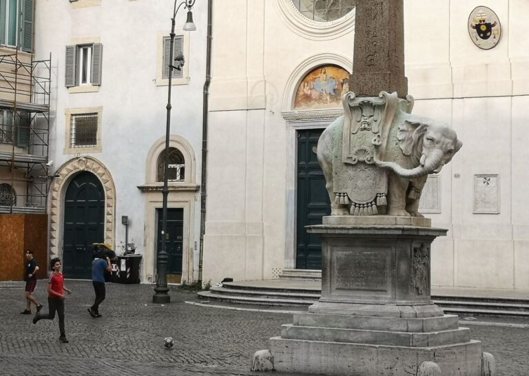 bernini's elephant in front of the church of santa maria sopra minerva in rome