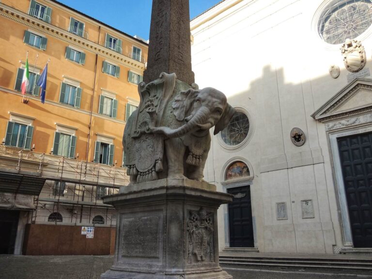bernini's elephant in front of santa maria sopra minerva in rome