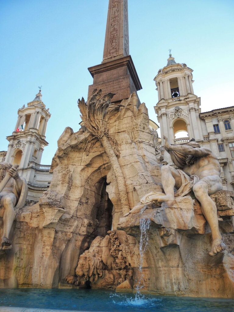 Bernini's fountain of the four rivers in piazza navona in rome