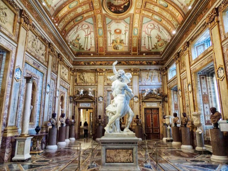 Bernini Sculpture of the Rape of Proserpina in the Galleria Borghese