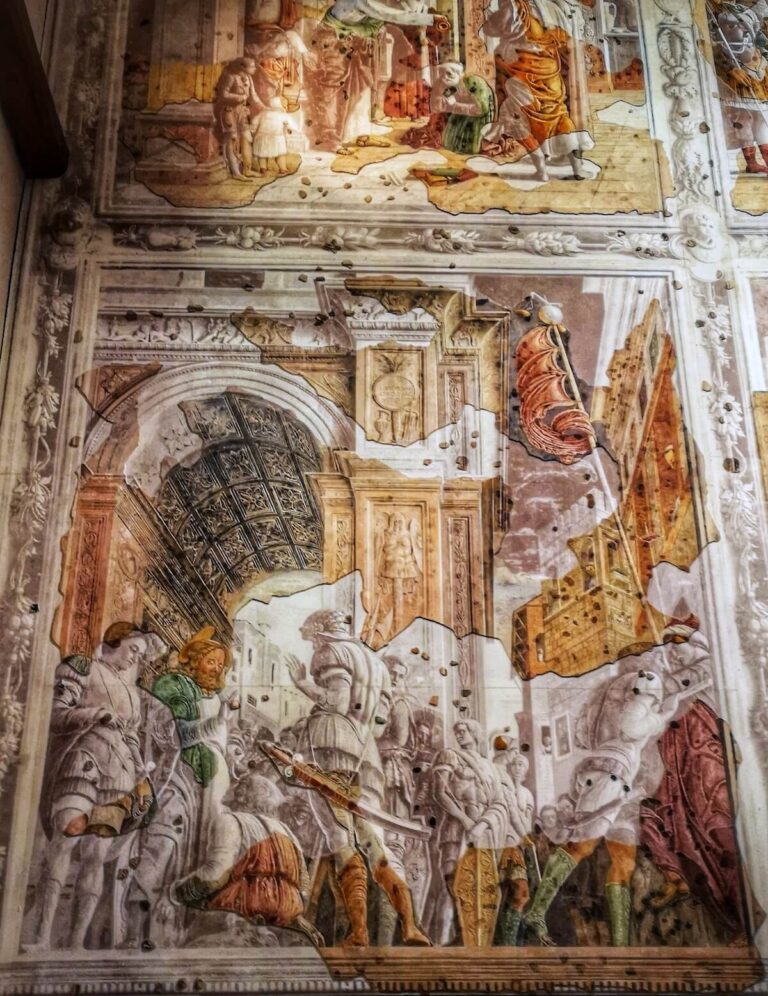 mantegna's frescoes in the ovetari chapel are amongst the most influential in all renaissance painting