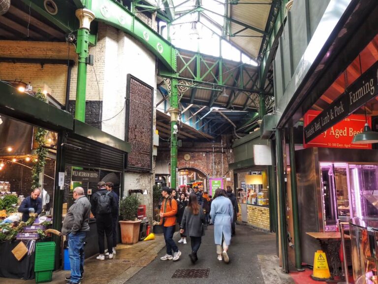 buzzing borough market in london