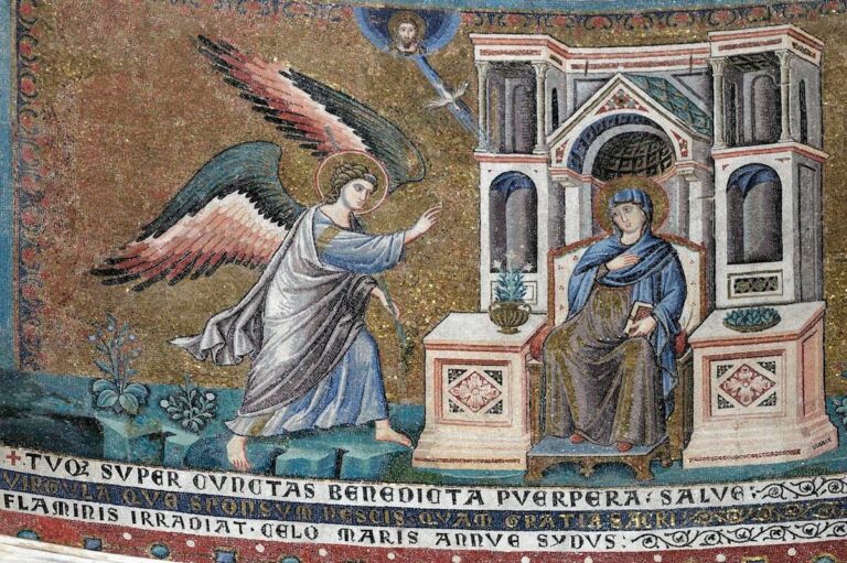 the annunciation by cavallini in santa maria in trastevere