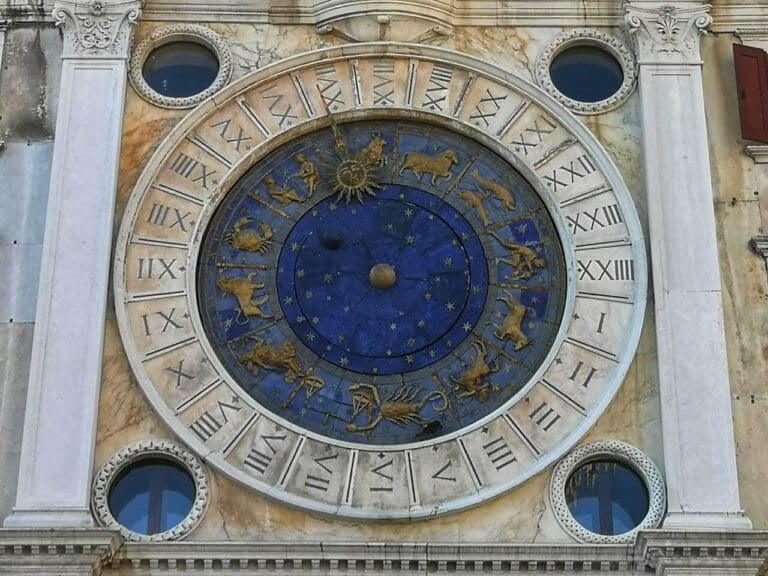 the clock above san marco in venice