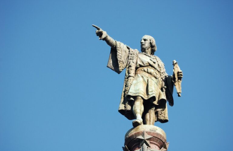 Christopher Columbus Gazes Down on La Rambla